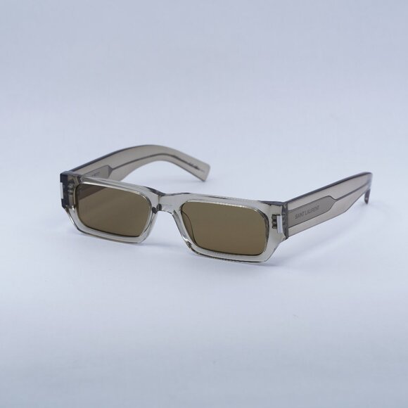 🕶️ New Saint Laurent SL660 004 Sunglasses - Shiny Transparent Beige Frame